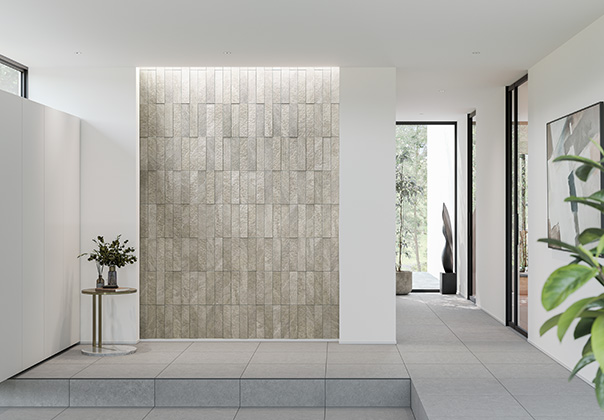 LIXIL ECOCARAT PLUS Rib Slate 玄关墙面案例